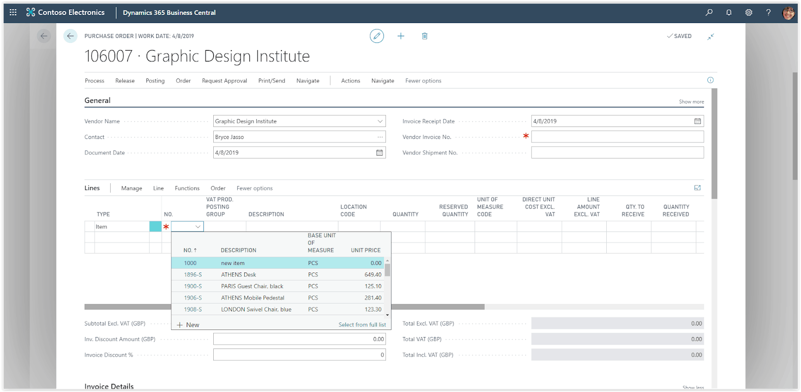 crt-po-006 - how to purchase order Microsoft Dynamics