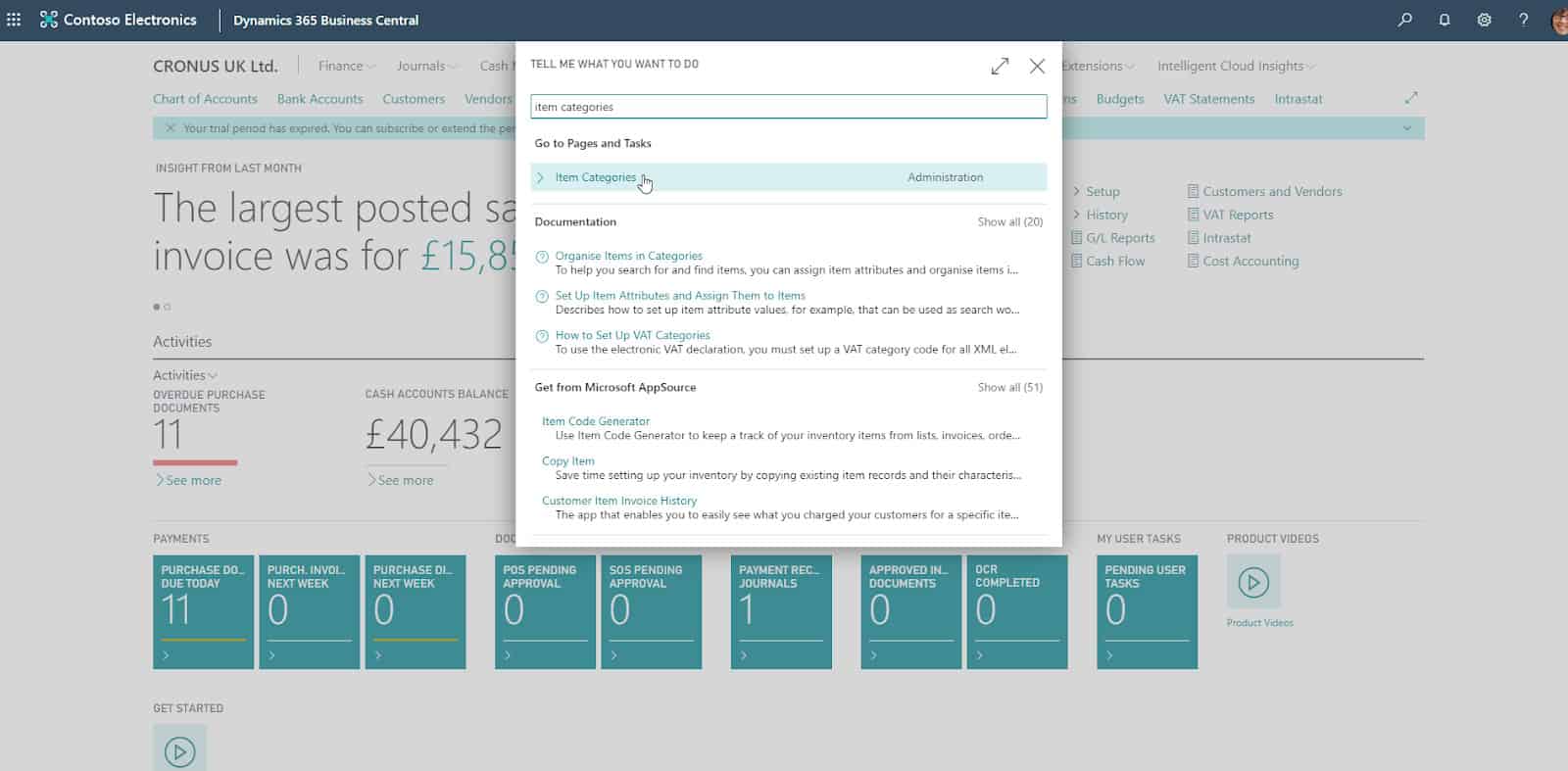 itm-cat-001 - Dynamics 365 Business Central