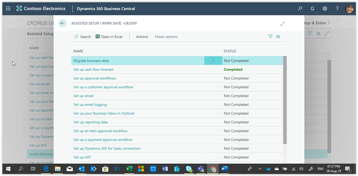 Assisted set up 1 = Microsoft Dynamics