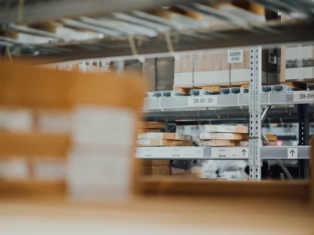 photo of warehouse shelves